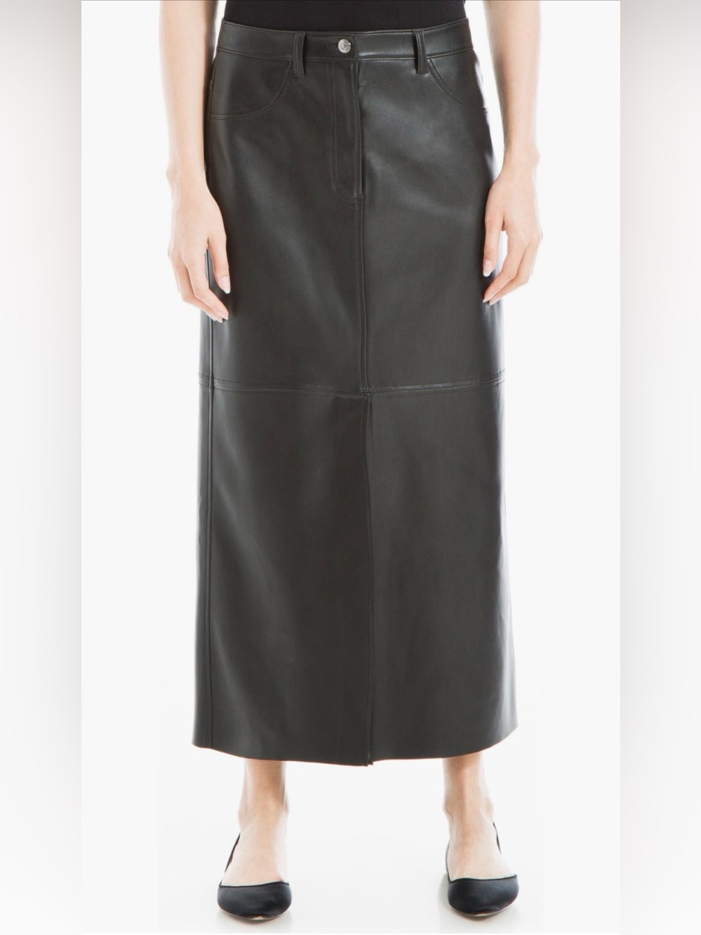 Nordstrom Black Faux Leather Maxi Skirt